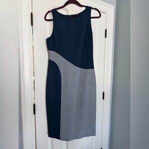RACHEL Rachel Roy One Shoulder Teal and Light Blue Dress